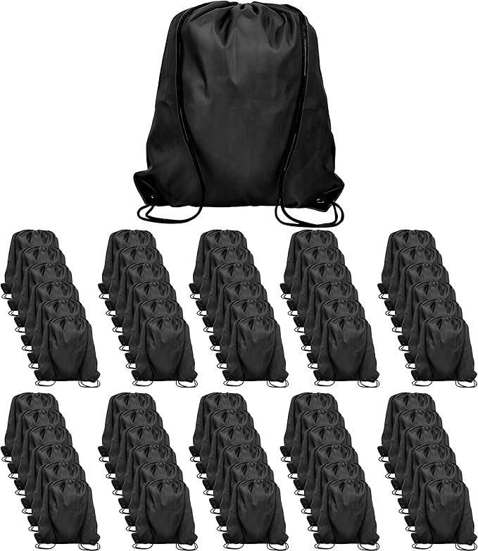 60 Pieces Drawstring Backpack Bags Sports Sackpack Bulk Cinch Gym Bag by Topspeeder