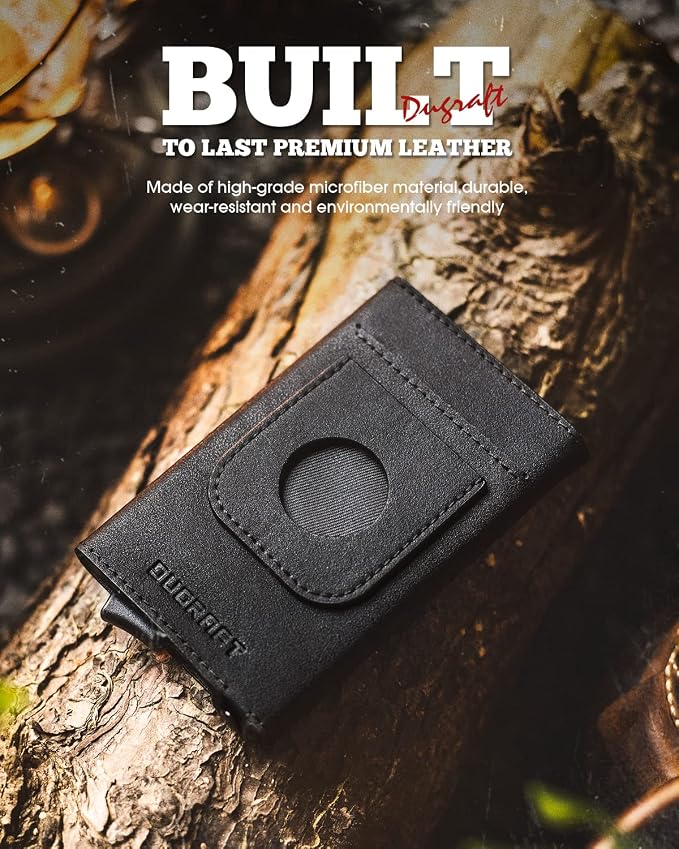 DUGRAFT Pop Up Wallet with AirTag Holder, RFID Blocking Air Tag Wallet with - Image 6