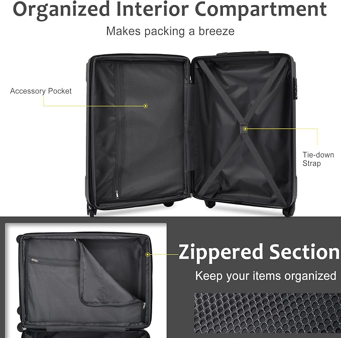 Merax 20 Inch Carry On Luggage Airline Approved, Hardshell ABS Suitcase - Image 5