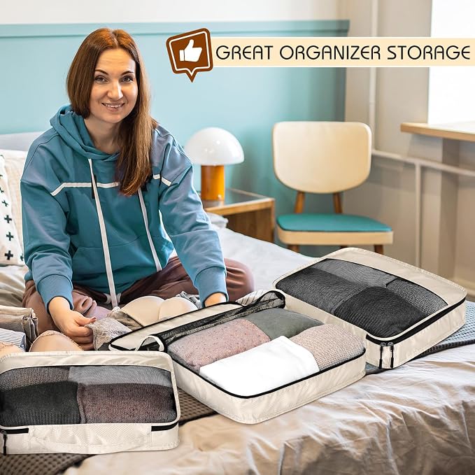 5 Pcs Packing Cubes for Suitcase Large Travel Cubes Carry on Luggage Organizer - Image 6