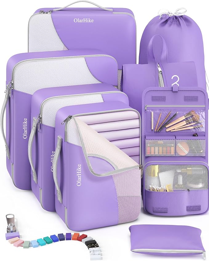 8 Set Packing Cubes for Travel, Gifts for Women Mom, Anti-Tearing Suitcase by OlarHike