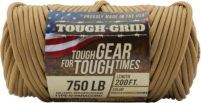 TOUGH-GRID 750 Paracord Rope Nylon Parachute Cord, Made in USA Survival Kit - Image 4