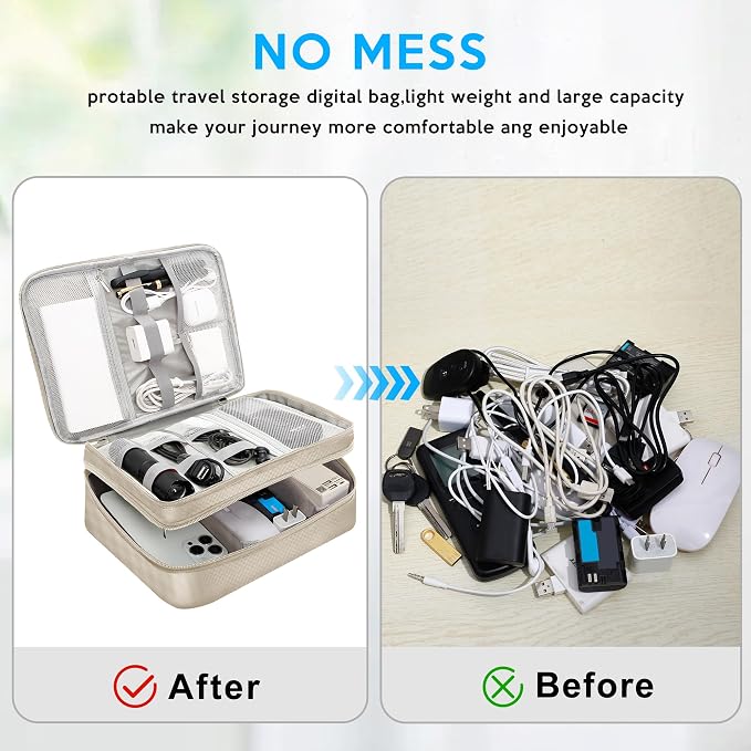 Electronic Organizer Travel Case, Travel Cord Organizer Case Portable - Image 4
