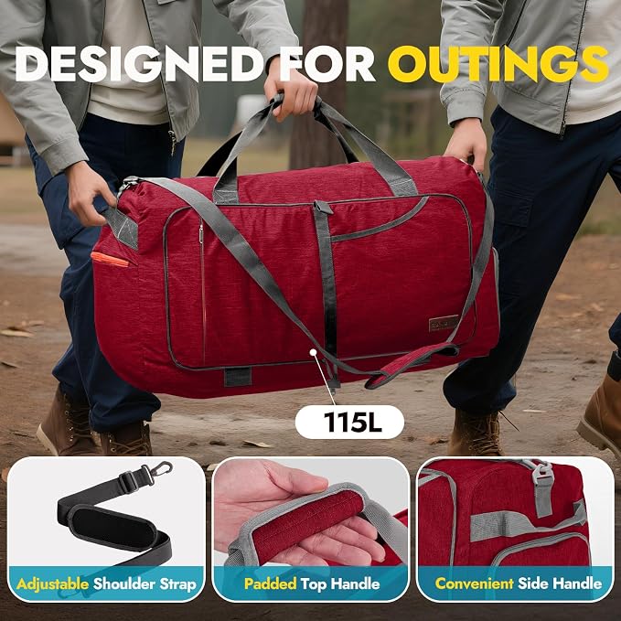Canway 65L Travel Duffel Bag, Foldable Weekender Bag - Image 6
