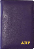 Personalized Monogrammed Dark Purple Leather RFID Passport Wallet by 123CheapChecks