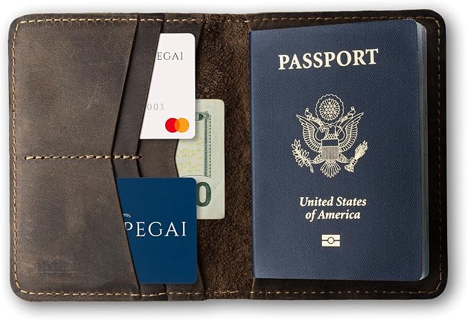 PEGAI Standard Full Grain Crazy Horse Leather Passport Holder | Custom Travel by PEGAI