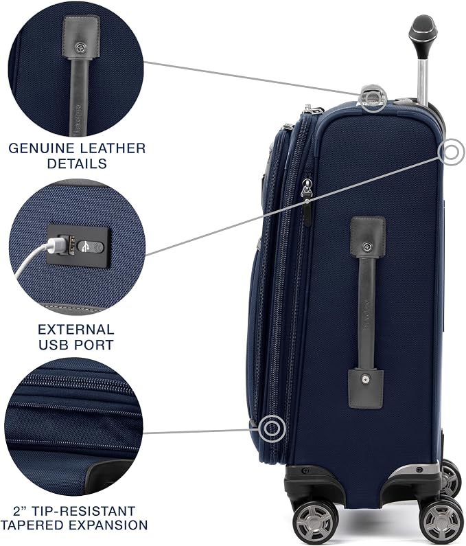 Travelpro Platinum Elite Softside Expandable Carry on Luggage, 8 Wheel Spinner - Image 4
