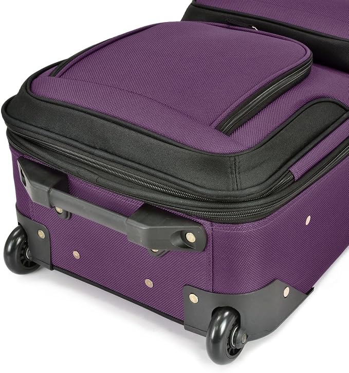 U.S. Traveler Lightweight Rolling 20" Carry On Luggage Softside Suitcase - Image 5