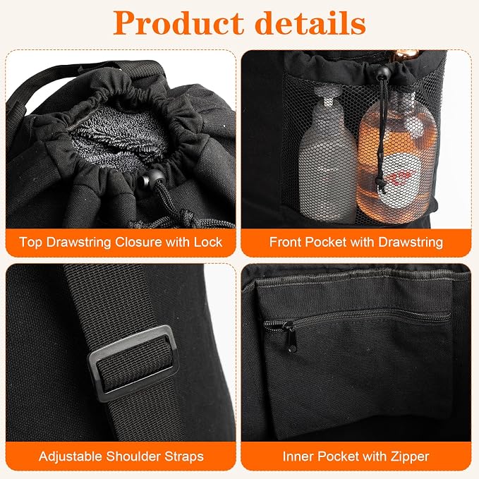Canvas backpack laundry bag, laundry backpack - Image 3