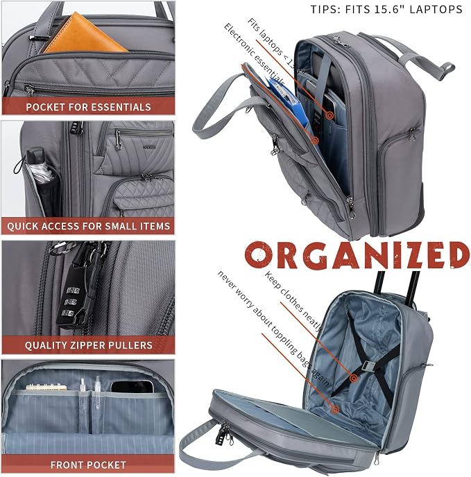 KROSER Carry On Underseat Multi-functional, 16-inch Underseater Lightweight - Image 4