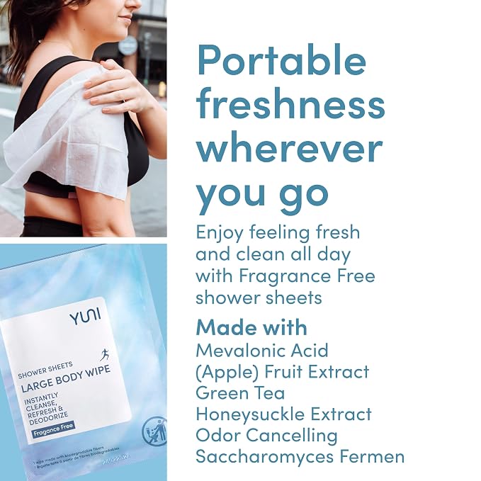 YUNI Beauty Large Body Wipes Super Soft Moist Showerless that Cleanse & - Image 5