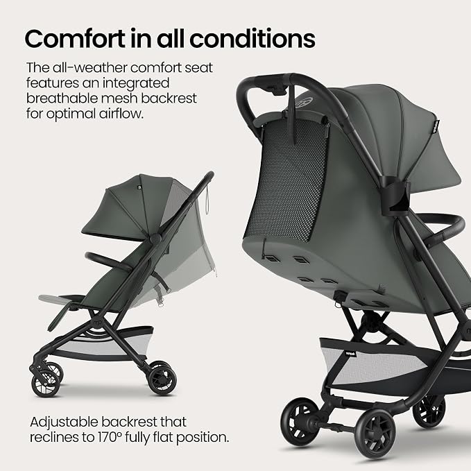 Mompush Velo Lightweight Travel Stroller – One-Hand Fold, Ultra-Compact & - Image 8