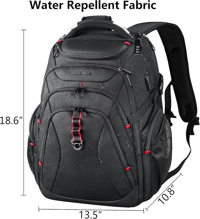 KROSER Travel Laptop Backpack 17.3 Inch XL Computer Backpack - Image 2