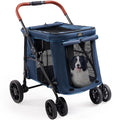 Upgraded 4 Wheels Pet Stroller for Small/Medium Dogs- One Button Fold, by CanineCanyon