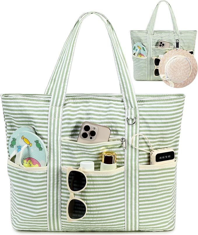 LEDAOU Beach Bags for Women, Beach Bags Waterproof Sandproof, Packable Beach - Image 9