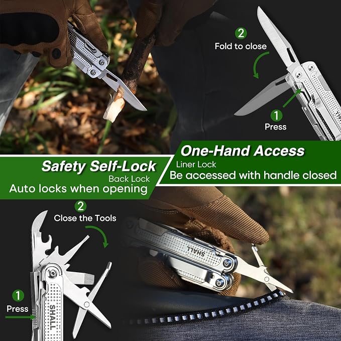SHALL Multi Tool, 18-in-1 Multitool Pliers, Stainless Steel Multi-tool Pocket - Image 3