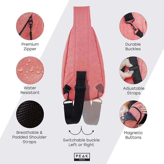 Peak Gear Travel Sling Bag. Compact Crossbody Bag | Lighter and Smaller than a - Image 4
