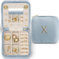 Vlando Travel Jewelry Case for Women Girls, X Initial Jewelry Box, Small by VLANDO