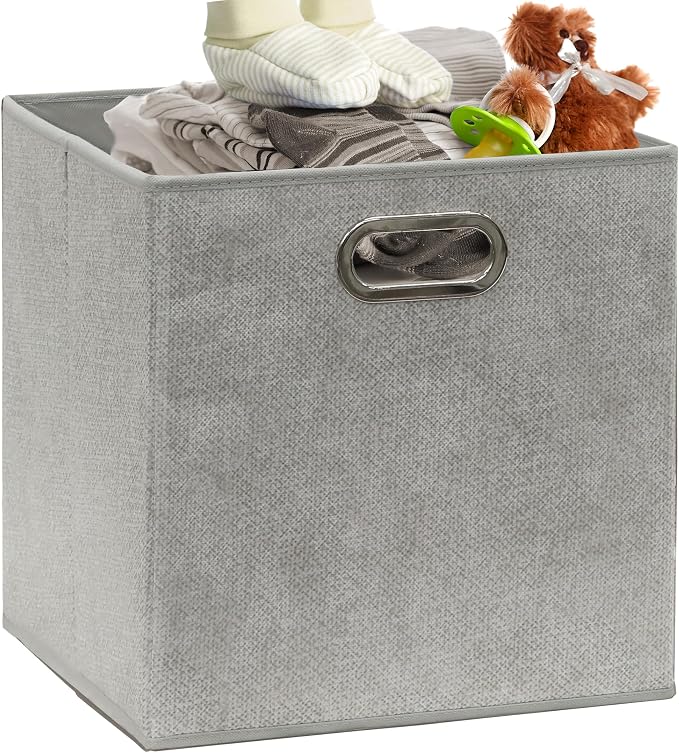 SIMPLE HOUSEWARE 11-Inch Collapsible Fabric Cube Storage Bin - Image 9