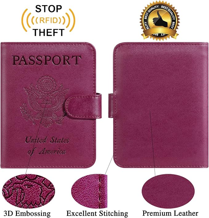 Passport Holder Cover Wallet RFID Blocking Leather Card Case Travel Accessories - Image 2