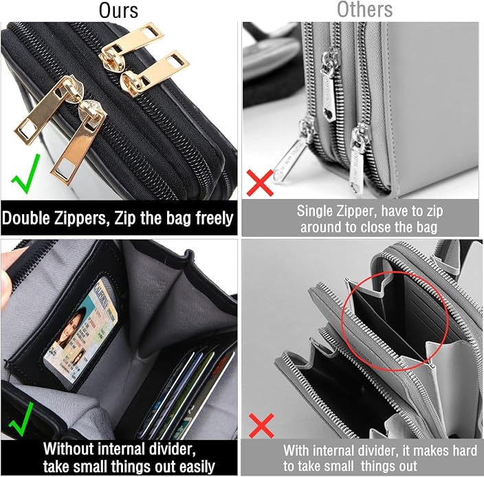 Crossbody Cellphone Purse Women Touch Screen Bag RFID Blocking Wallet Handbag - Image 3
