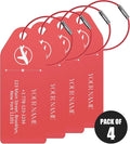 4 PCS Personalized Metal Luggage Tag – Personalized Engraved Suitcase Tag by Binphonesin