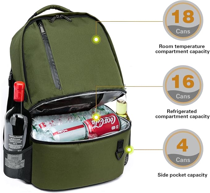 TUGUAN Insulated Cooler Backpack 38 Cans Double Deck Leakproof Lightweight Soft - Image 7