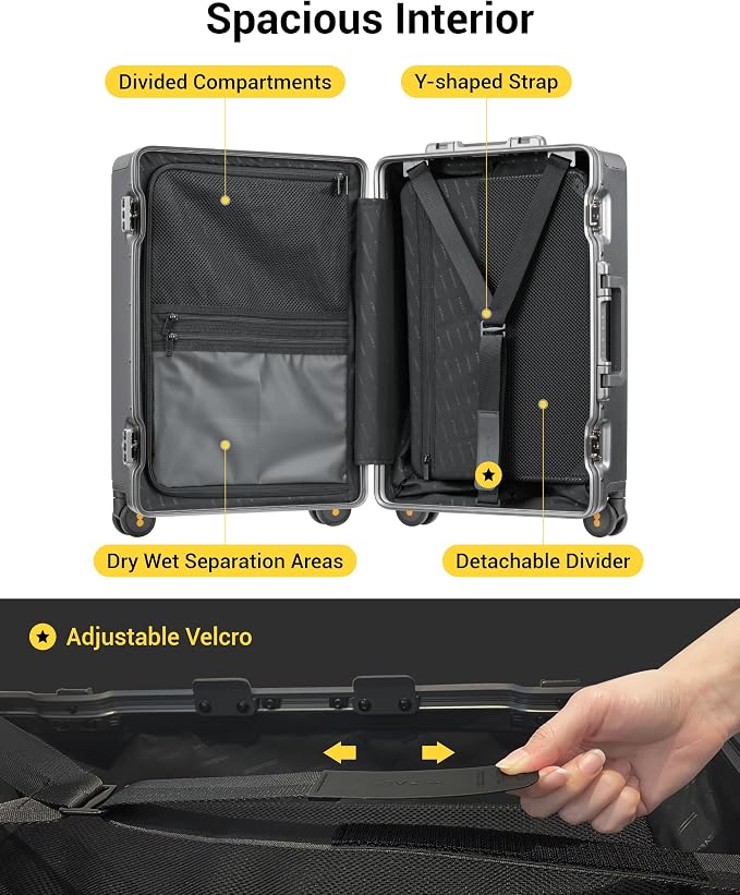 LEVEL8 Zipperless Carry On Luggage Airline Approved - Image 6