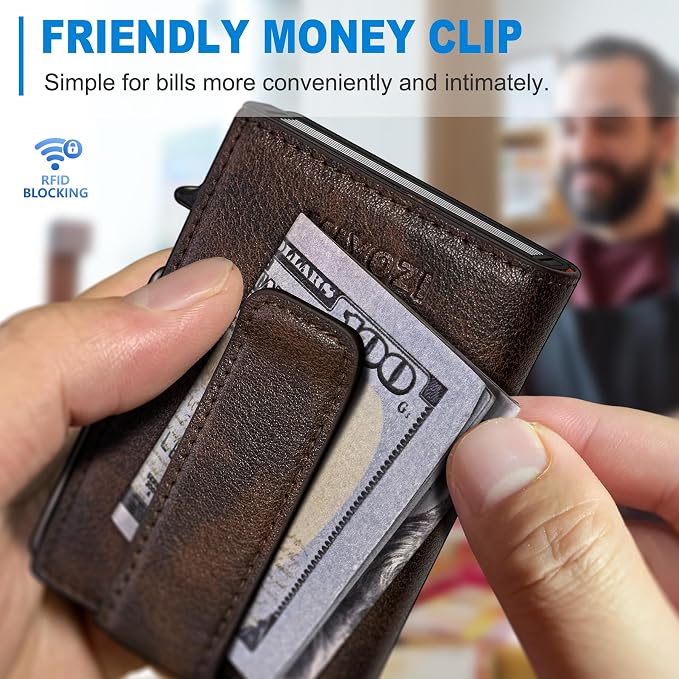Wallet for Men with Money Clip Coins Pocket ID Window Gift Boxed, Slim Smart - Image 6