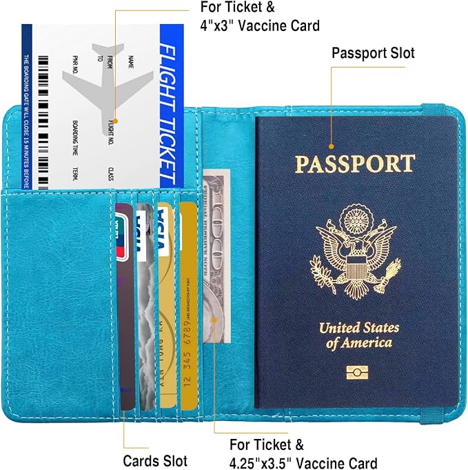 Passport Holder for Travel Passport Cover for Men Passport Wallet Case - Image 3