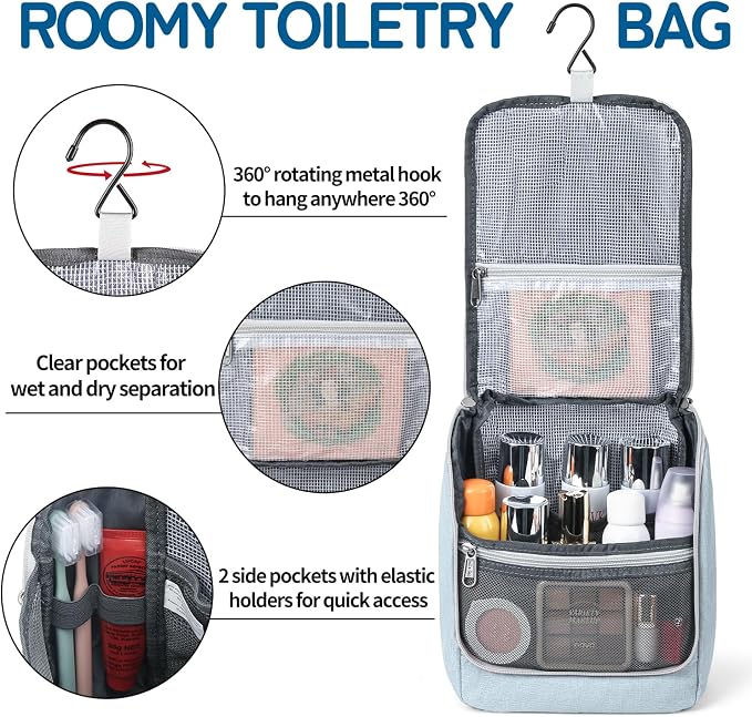 Della Gao Travel Toiletry Bag, Hanging Toiletry Bag - Image 2