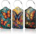 3 Pack Vintage Butterfly Wildflower Luggage Tags by Unknown