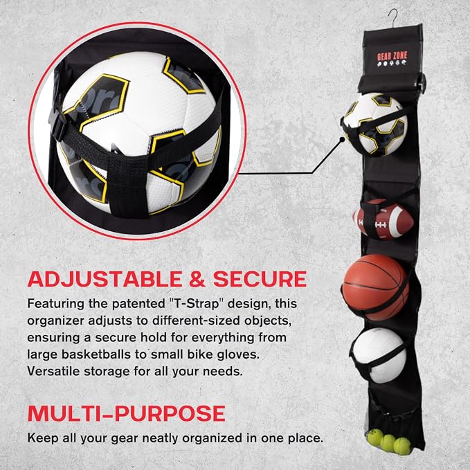 Hanging Sports Equipment Organizer | Multi-Purpose | Garage Sports Ball Storage - Image 3