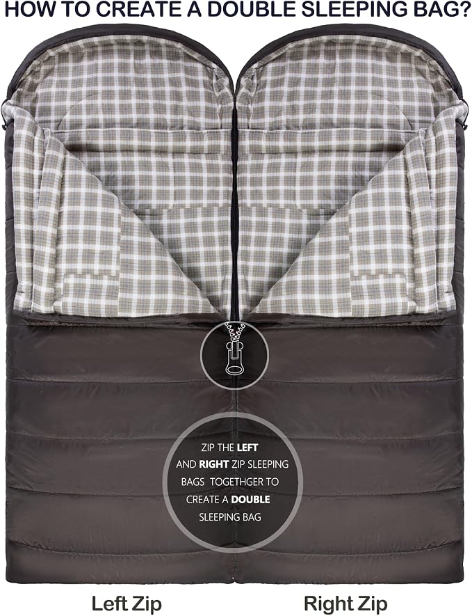 0 Degree Sleeping Bag 100% Cotton Flannel XXL - Image 5