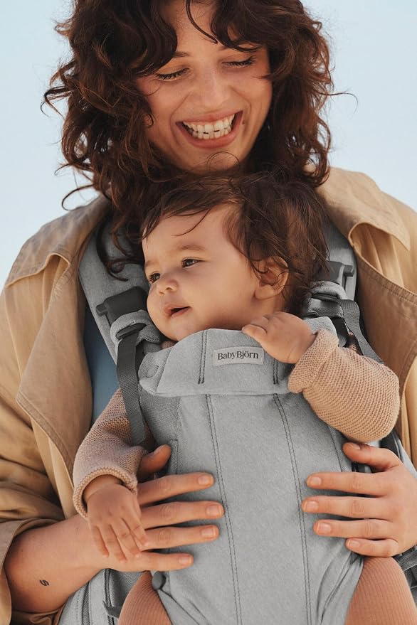 BabyBjörn Baby Carrier Harmony, Light Gray, Woven Mélange, 3-in-1 Ergonomic - Image 2