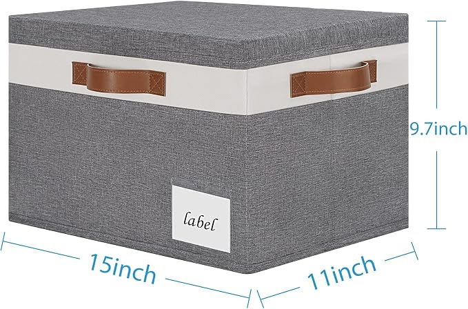 Large Storage Bins with Lids, Foldable Fabric Storage Baskets with Lids - Image 3