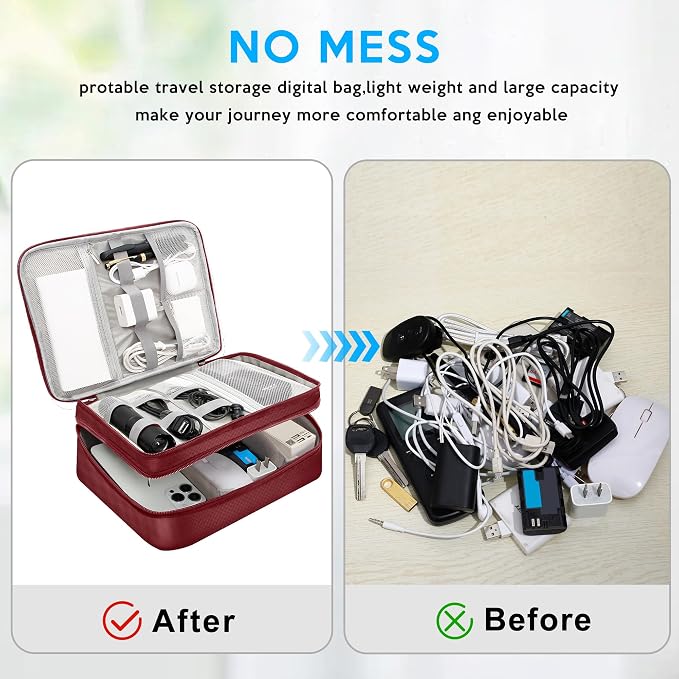 Electronic Organizer Travel Case, Travel Cord Organizer Case Portable - Image 4