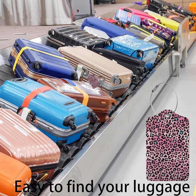 Pink Leopard Print Luggage Tags - Image 5