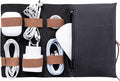 HARDISTON Genuine Leather Electronic Cable Organizer Bag Handmade Travel Cord by HARDISTON