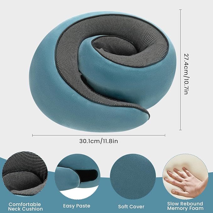 Neck Pillow, Travel Pillow uses Memory Foam to Support Neck Comfort, Ideal - Image 2