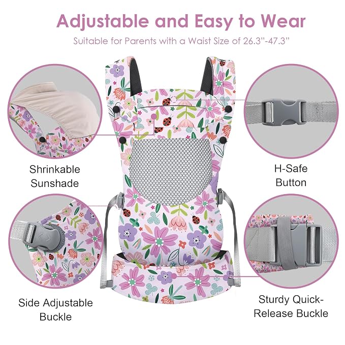 Newborn Baby Front Carrier Backpack, Toddler Baby Body Carrier, 7-66 Lbs - Image 4