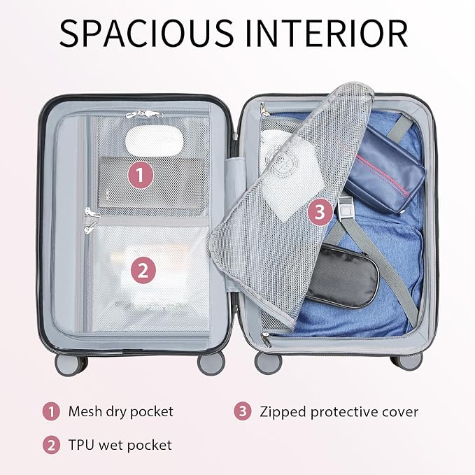 KROSER Hardside Expandable Carry On Luggage - Image 3