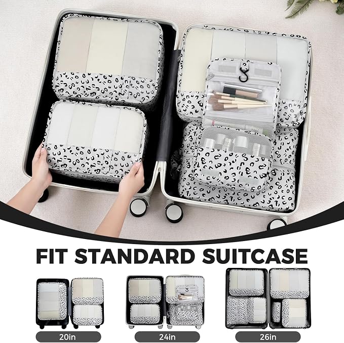 BAGAIL 9 Set Packing Cubes Luggage Packing Organizers - Image 7