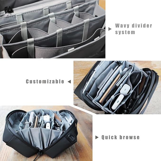 Alex T1 large storage electronics organizer travel case pouch, YKK - Image 5