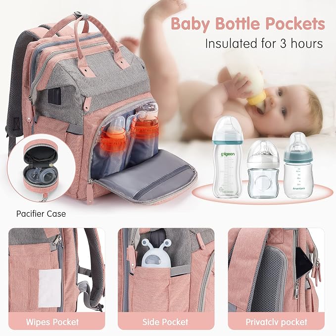 DERJUNSTAR Diaper Bag Backpack – Large Capacity Baby Diaper Bag - Image 3