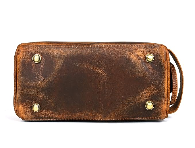 10" Premium Leather Toiletry Travel Pouch - Image 5