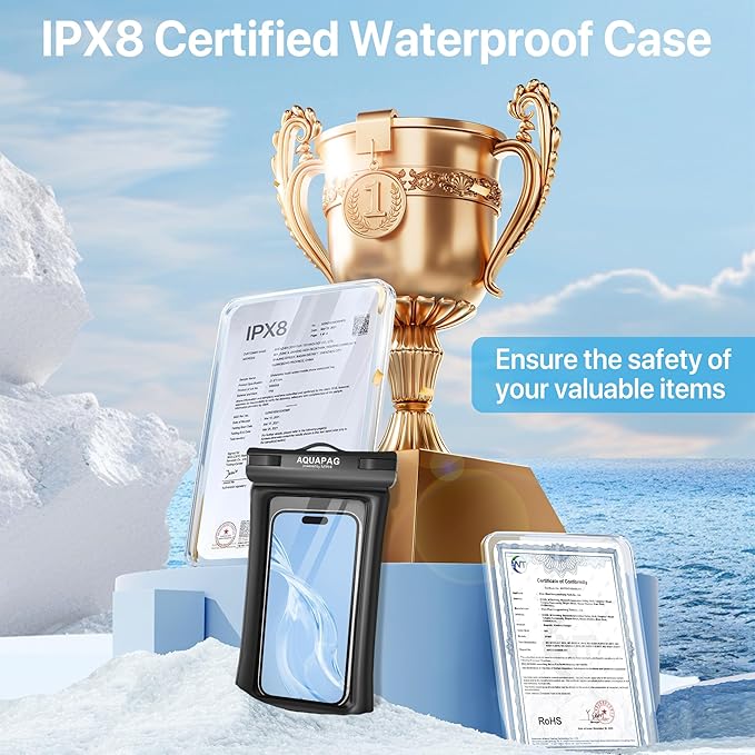 NEPHI IPX8 Floating Waterproof Phone Pouch 2 Pack-Up to 8.0"，Floating Phone Case - Image 3