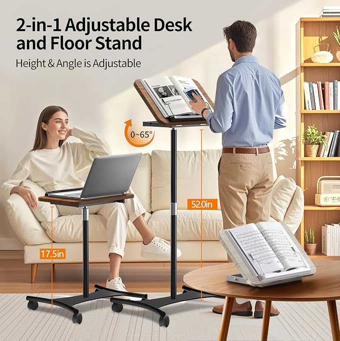 NAMON Laptop Floor Stand with Wheels - 2 in 1 Dual-use Floor & Desk - Image 3