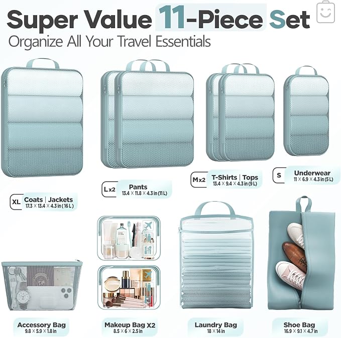 Veken 11 Set Compression Packing Cubes - Image 2