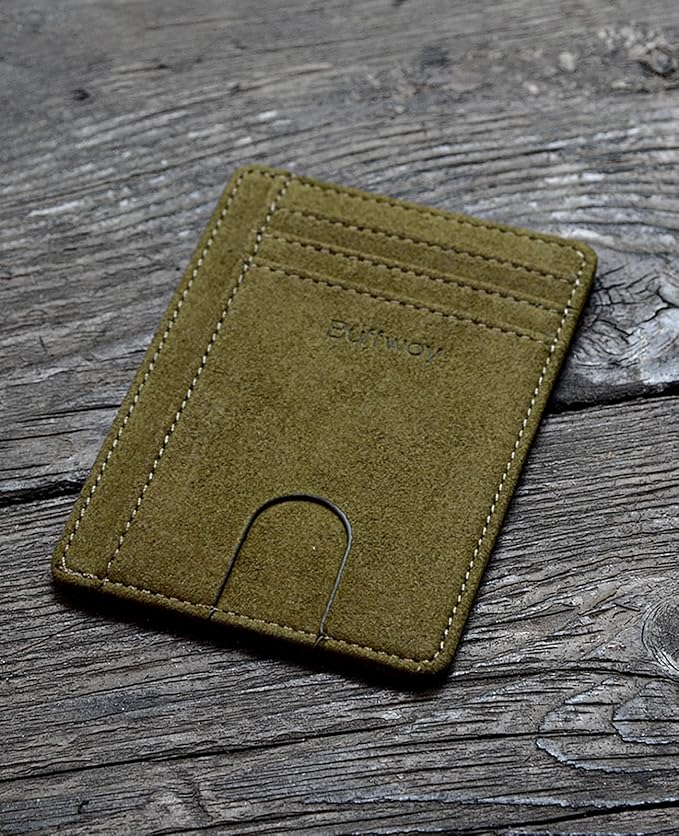 Buffway Slim Minimalist Front Pocket RFID Blocking Leather Wallets - Image 4